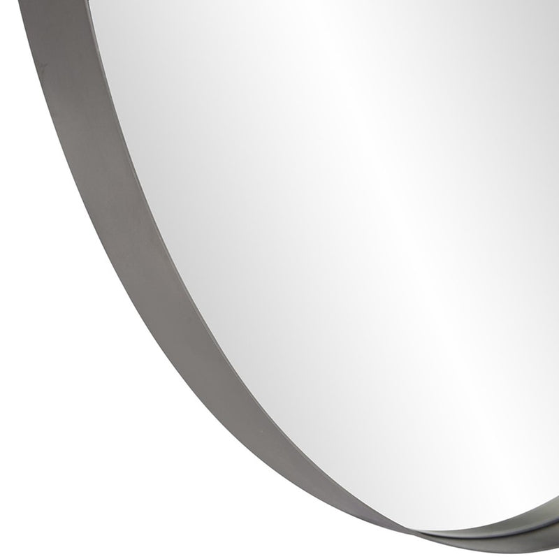 Howard Elliott Steele Silver Round Mirror, Silver