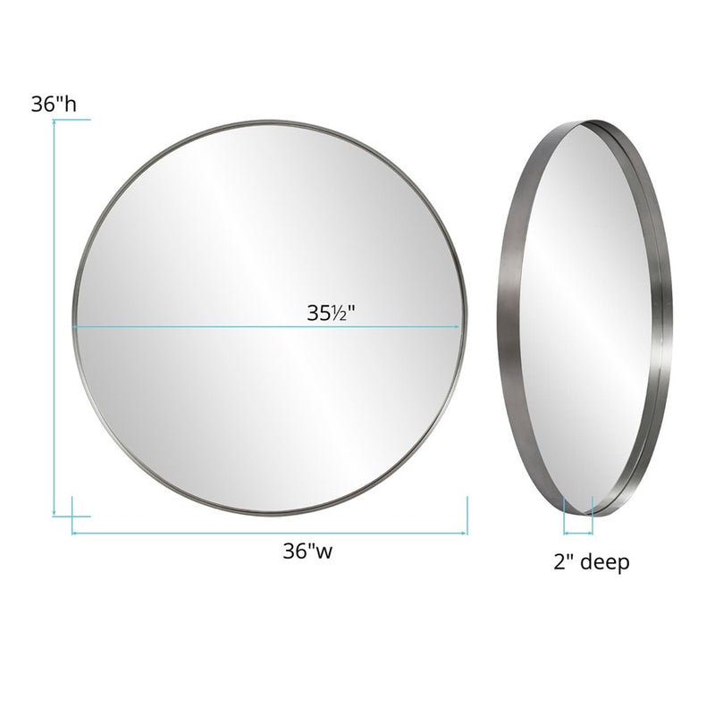 Howard Elliott Steele Silver Round Mirror, Silver