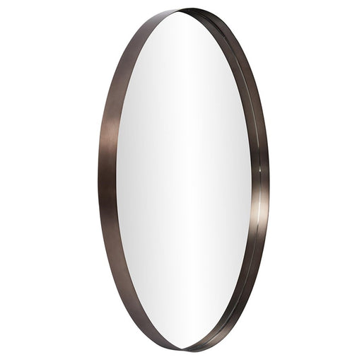 Howard Elliott Steele Brass Round Mirror, Gold
