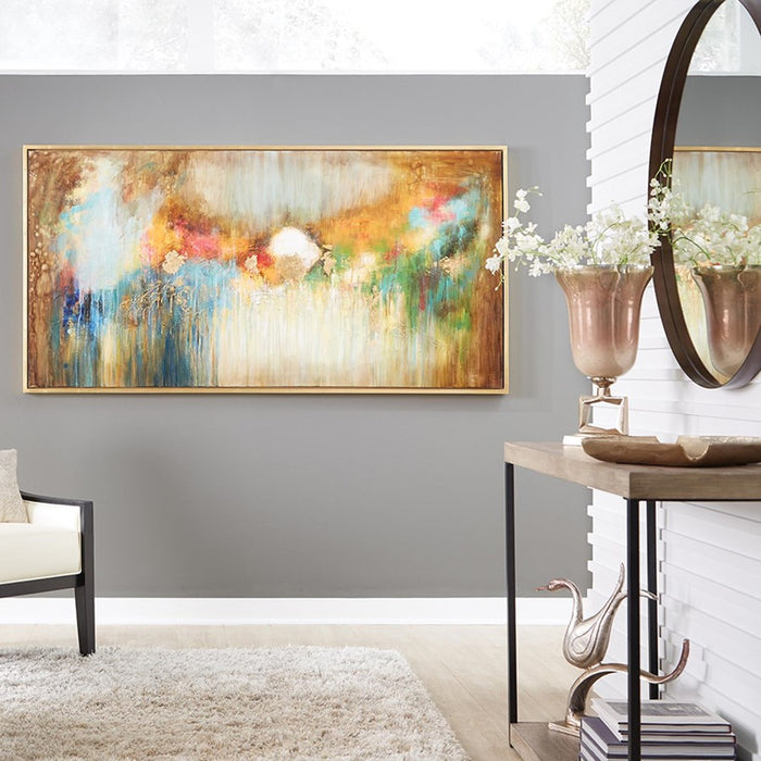 Howard Elliott Steele Brass Round Mirror, Gold