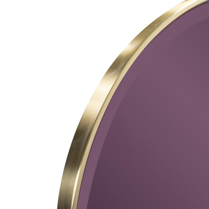 Howard Elliott Broidy Round Mirror, Aubergine Purple/Gold