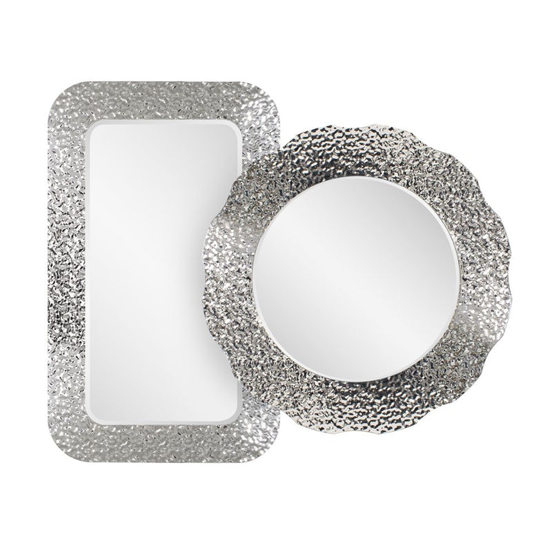 Howard Elliott Olmstead Round Mirror, Silver