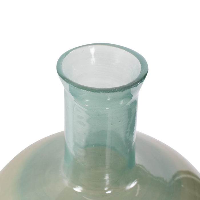 Howard Elliott Capri Stripe Glass Bottle Vase/Tall, Teal/Green/Brown