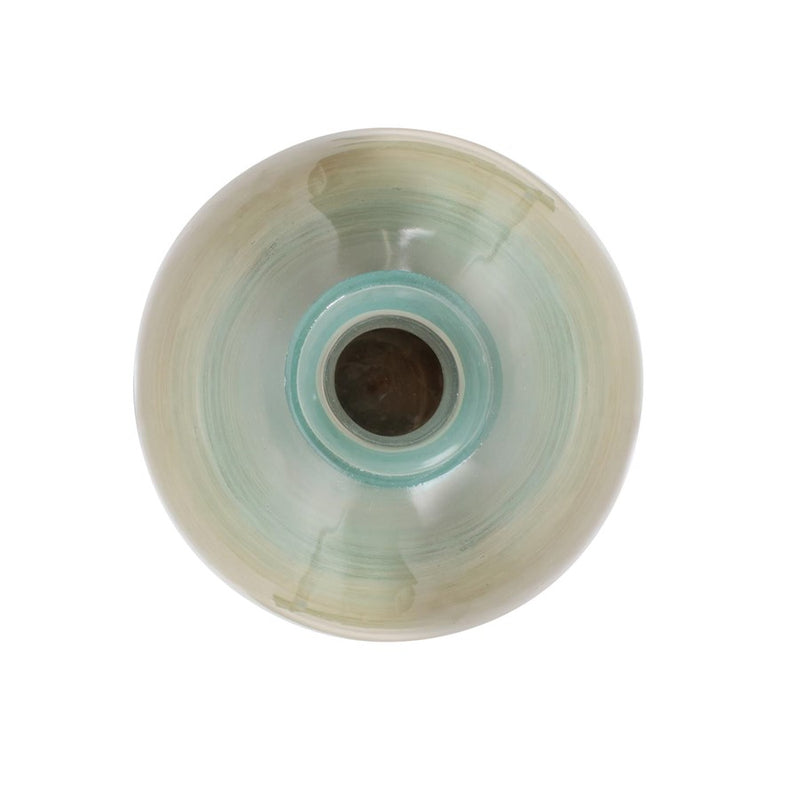 Howard Elliott Capri Stripe Glass Bottle Vase/Tall, Teal/Green/Brown