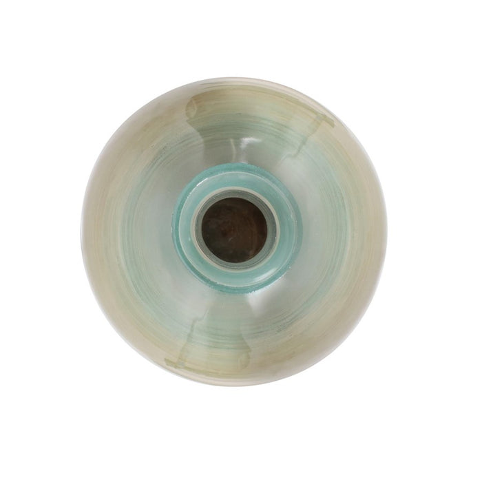 Howard Elliott Capri Stripe Glass Bottle Vase/Tall, Teal/Green/Brown