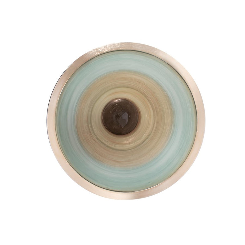 Howard Elliott Capri Stripe Flared Glass Vase/Large, Teal/Green/Brown
