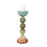 Howard Elliott Capri Stripe Glass Candle Holder/Tall, Teal/Green/Brown - 51422
