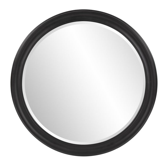 Howard Elliott George Matte Black Round Mirror, Black - 53122