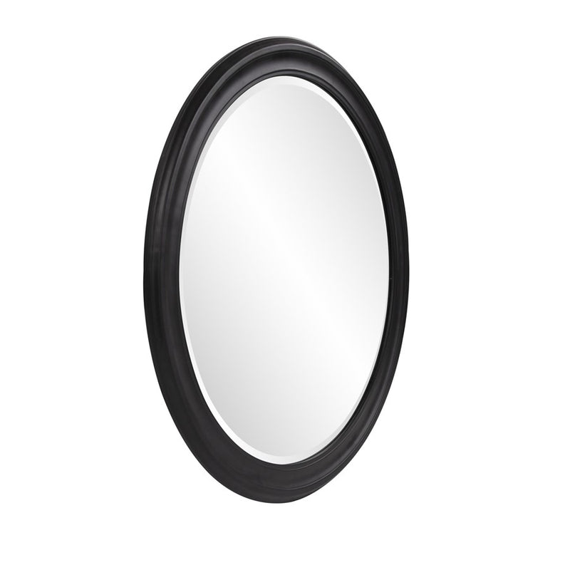 Howard Elliott George Matte Black Round Mirror, Black