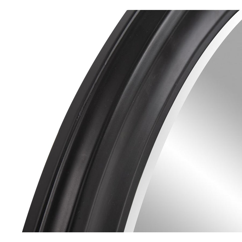 Howard Elliott George Matte Black Round Mirror, Black