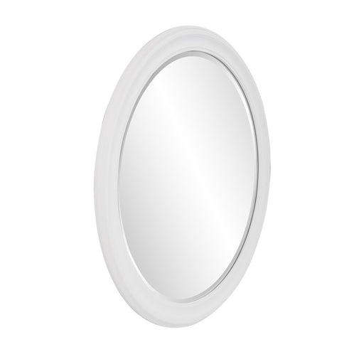 Howard Elliott George Matte White Round Mirror, White
