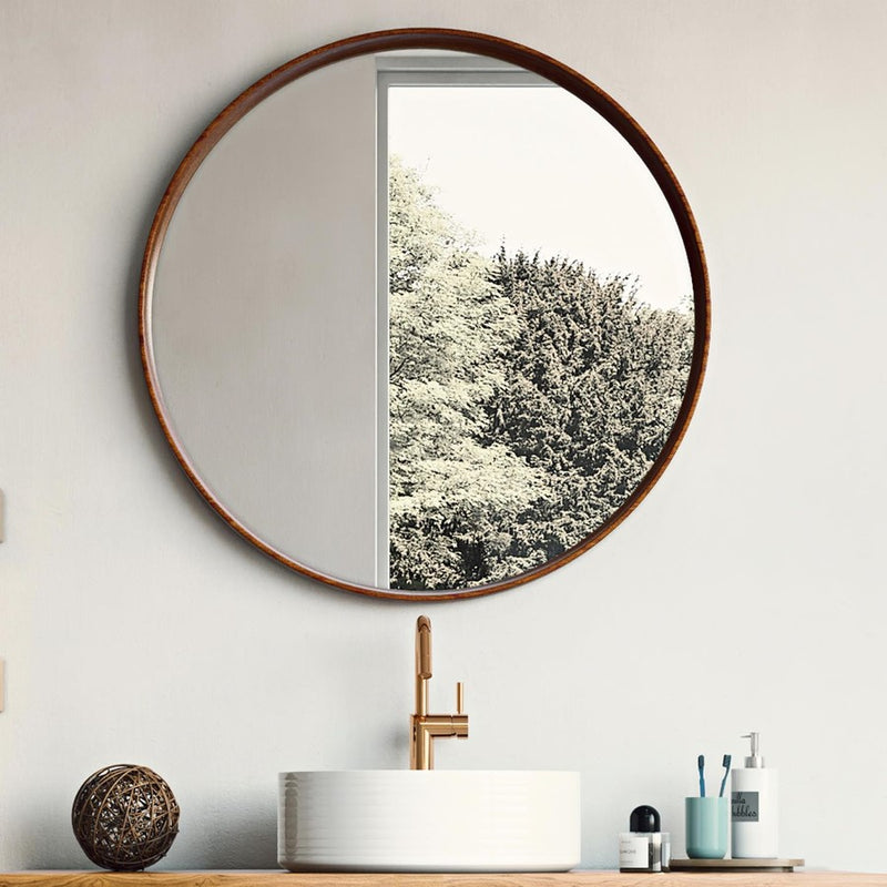 Howard Elliott Reagan Round Mirror, Brown
