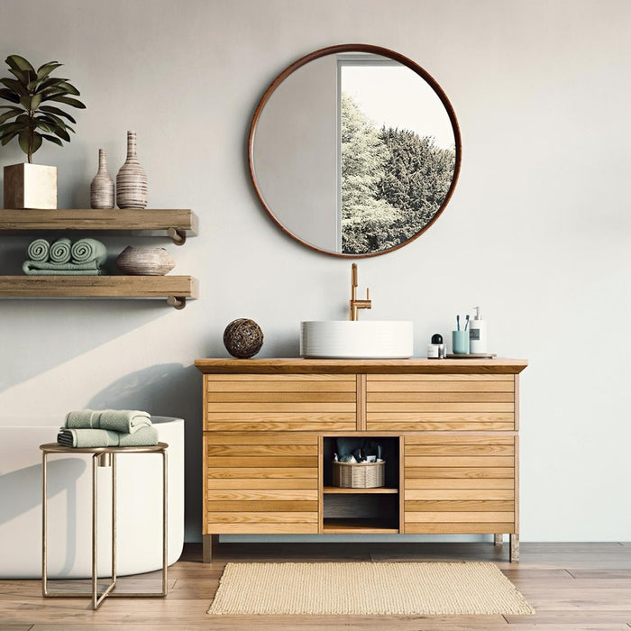 Howard Elliott Reagan Round Mirror, Brown