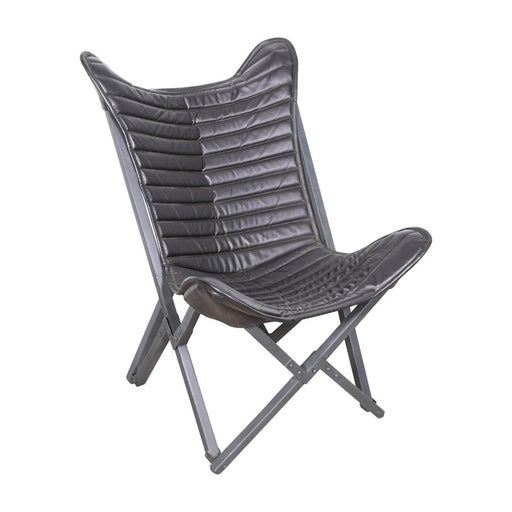 Howard Elliott Leather Sling Chair, Black