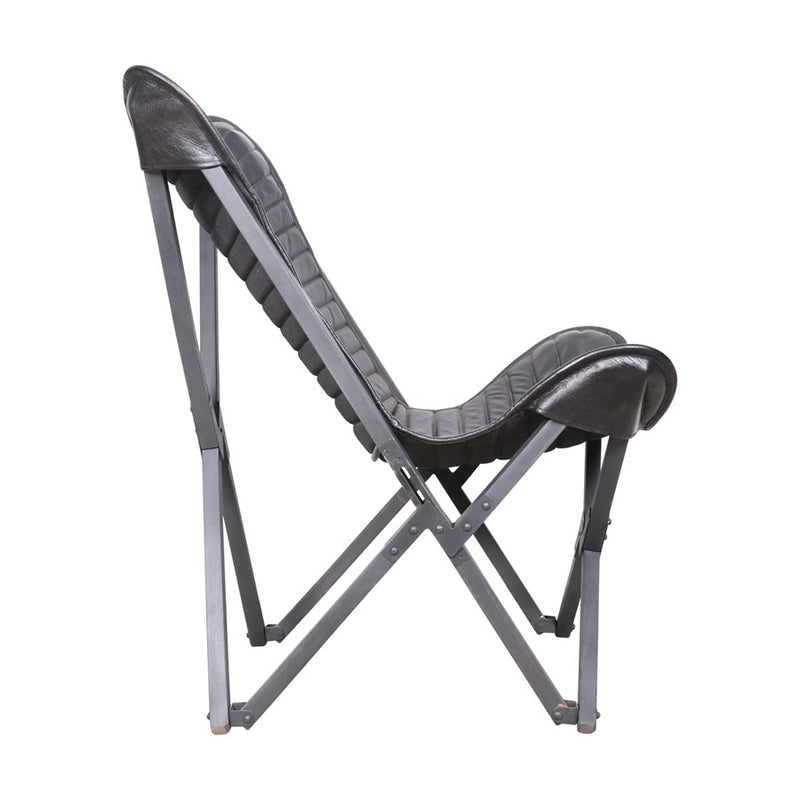 Howard Elliott Leather Sling Chair, Black