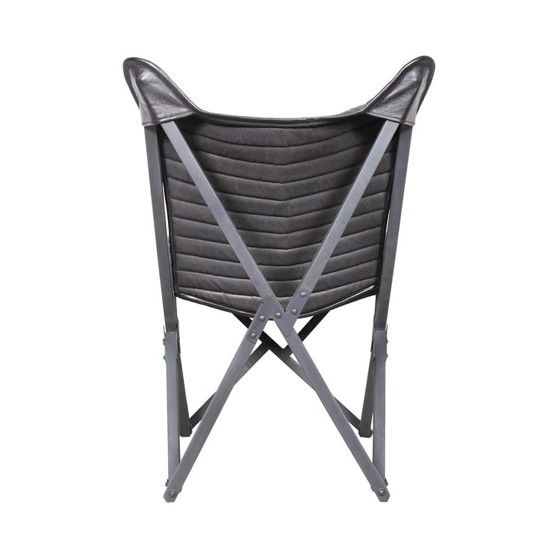 Howard Elliott Leather Sling Chair, Black