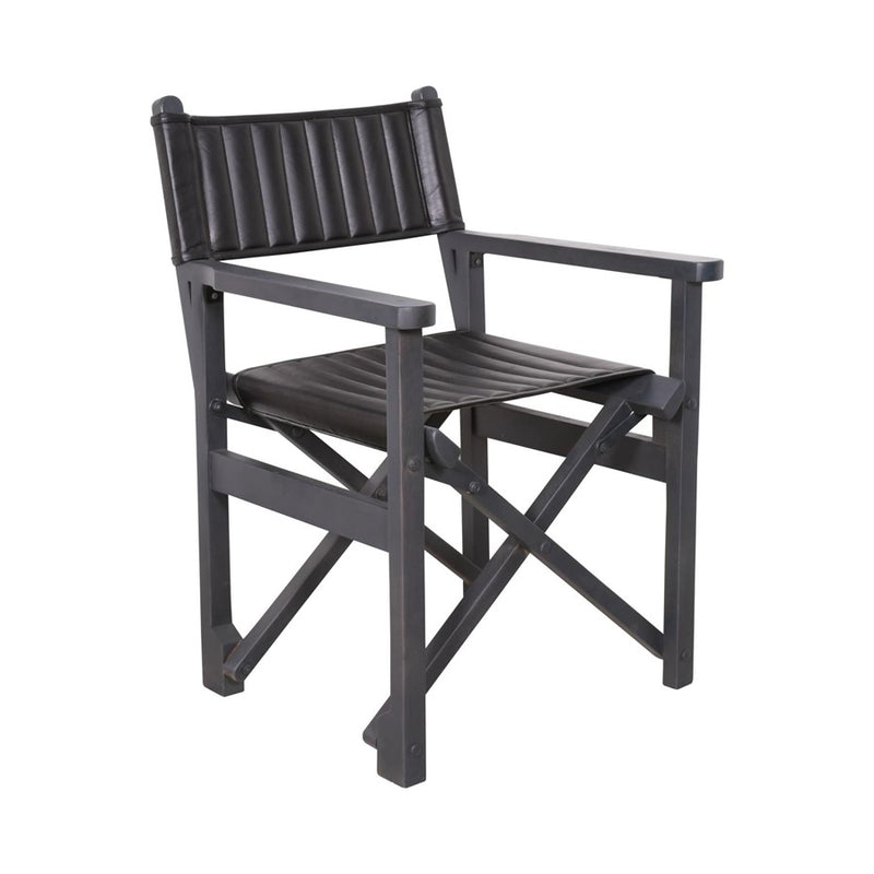 Howard Elliott Leather Director's Chair, Black