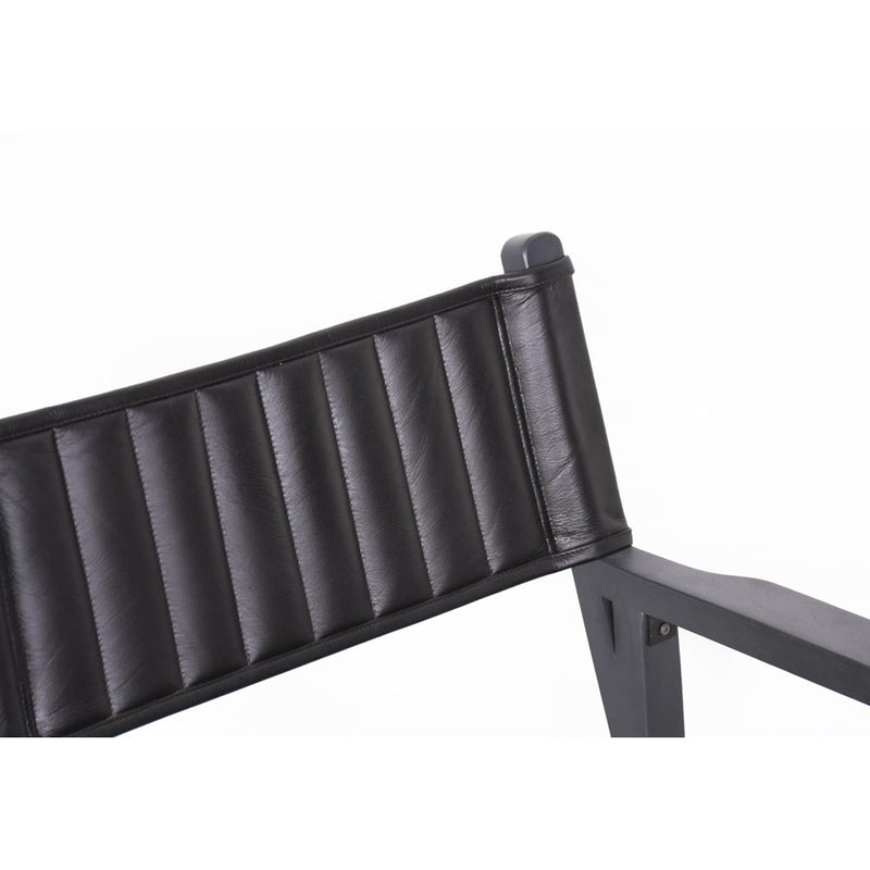Howard Elliott Leather Director's Chair, Black