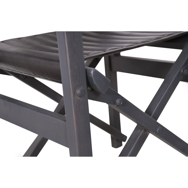 Howard Elliott Leather Director's Chair, Black