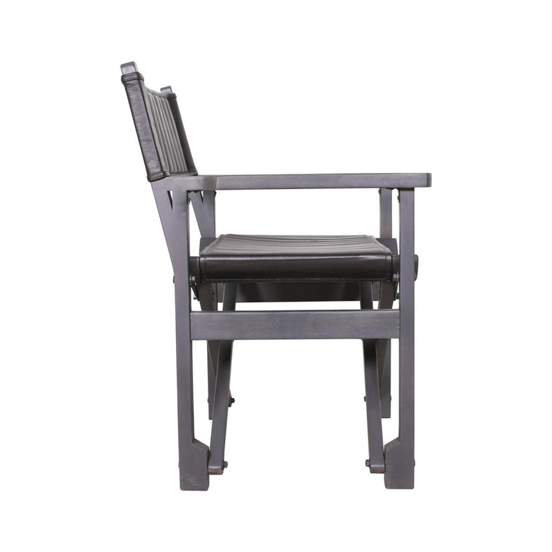Howard Elliott Leather Director's Chair, Black