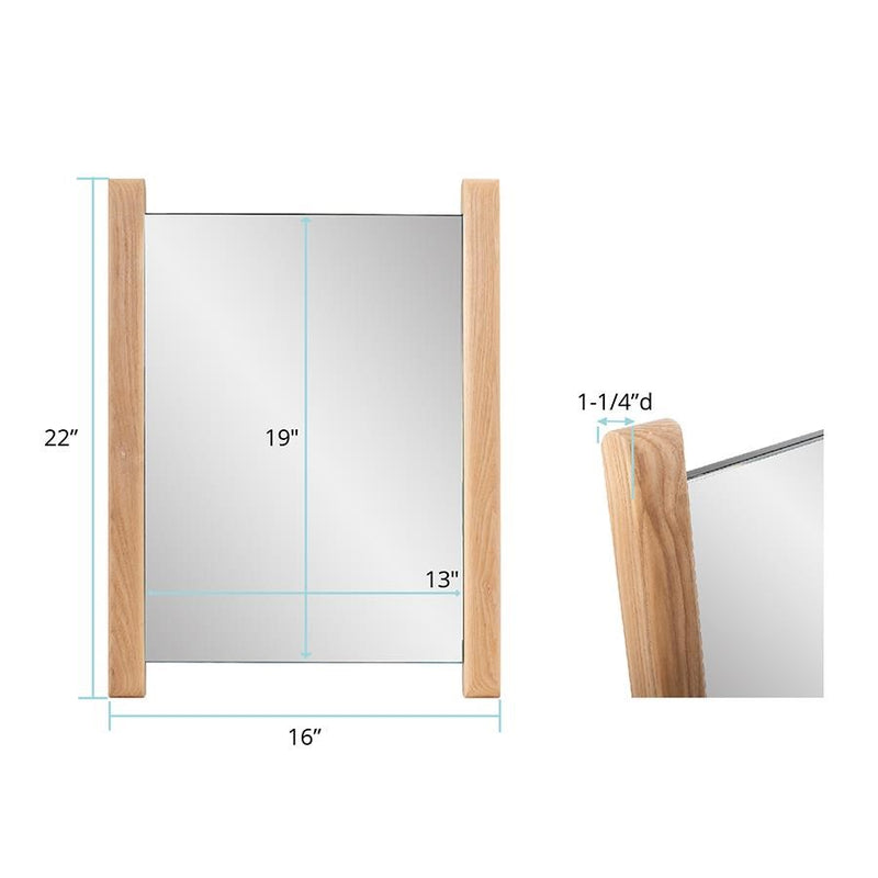 Howard Elliott Emil Vanity Mirror/Small, Bleached Oak
