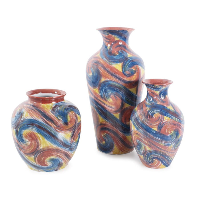 Howard Elliott Camille Flared Ceramic Tall Vase, Multicolored