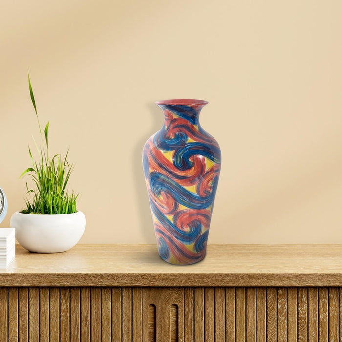 Howard Elliott Camille Flared Ceramic Tall Vase, Multicolored