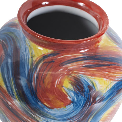 Howard Elliott Camille Wide Ceramic Pot, Multicolored