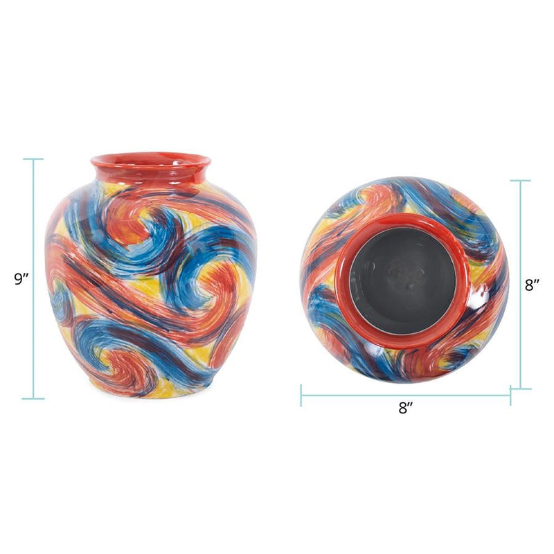 Howard Elliott Camille Wide Ceramic Pot, Multicolored