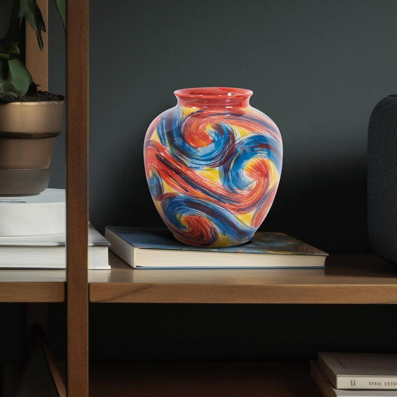 Howard Elliott Camille Wide Ceramic Pot, Multicolored