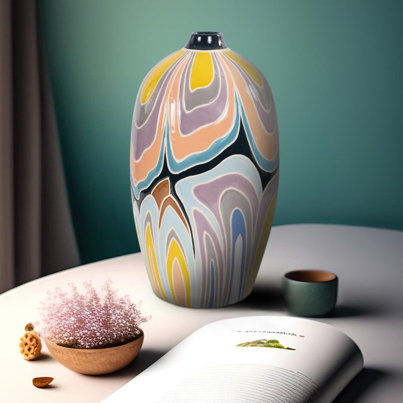 Howard Elliott Bramwell Porcelain Vase/Short, Pastel