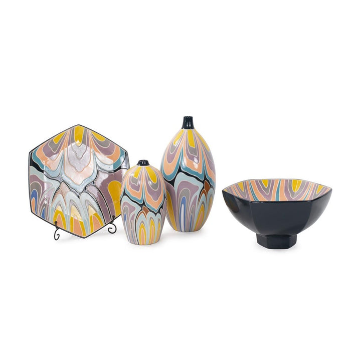 Howard Elliott Bramwell Decorative Porcelain Plate/Stand, Pastel