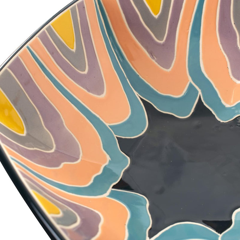 Howard Elliott Bramwell Decorative Porcelian Bowl, Pastel/Black