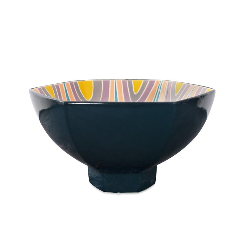 Howard Elliott Bramwell Decorative Porcelian Bowl, Pastel/Black