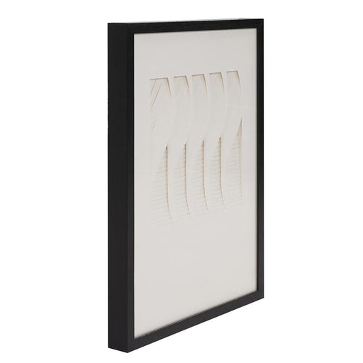 Howard Elliott Dimensional Paper Twist Shadowbox Art, Paper White/Black