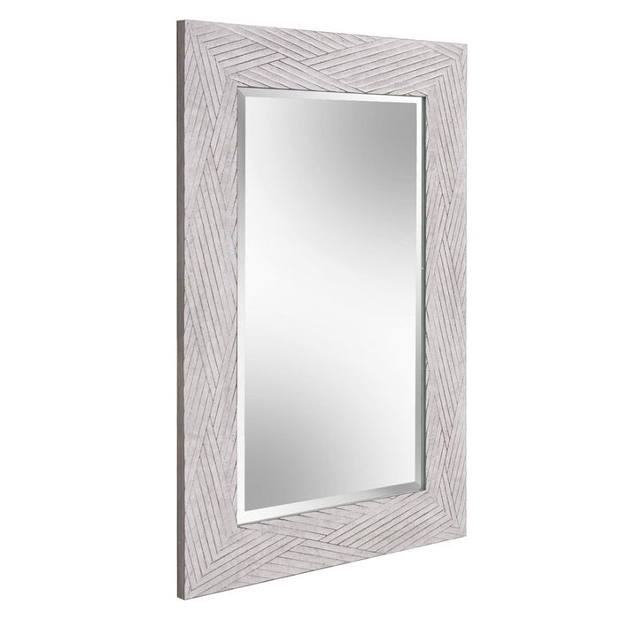 Howard Elliott Buckram Mirror, Soft Gray