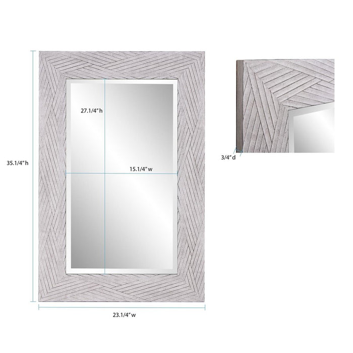 Howard Elliott Buckram Mirror, Soft Gray