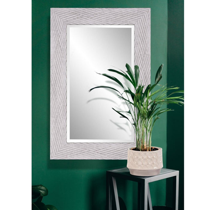 Howard Elliott Buckram Mirror, Soft Gray