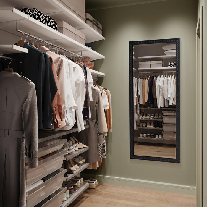 Howard Elliott Beaded Dressing Mirror, Black