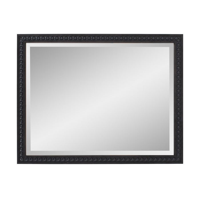 Howard Elliott Beaded Vanity Mirror, Black