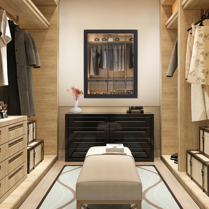 Howard Elliott Beaded Vanity Mirror, Black