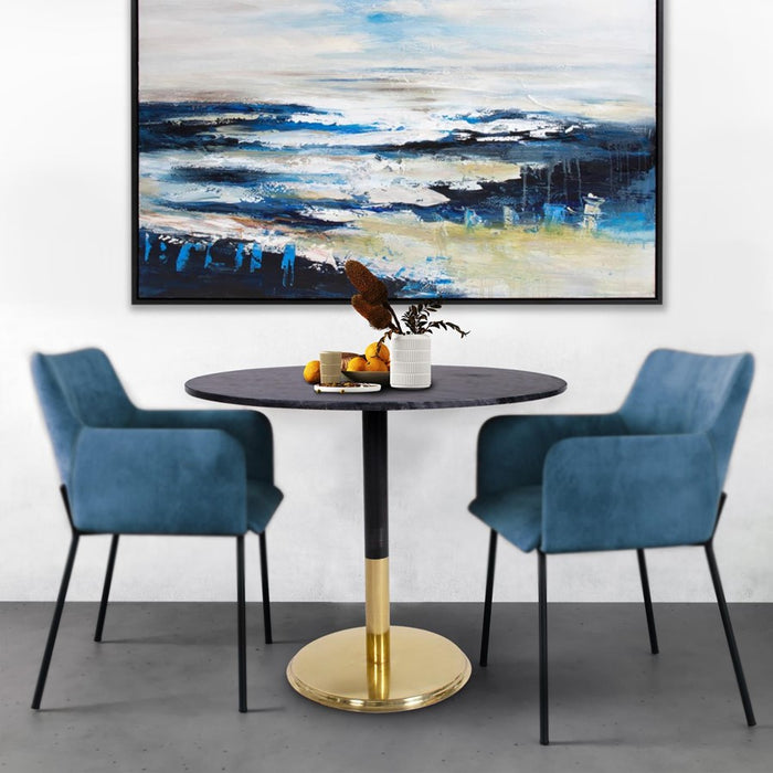 Howard Elliott Micca Bistro Table, Black/Gray/Gold