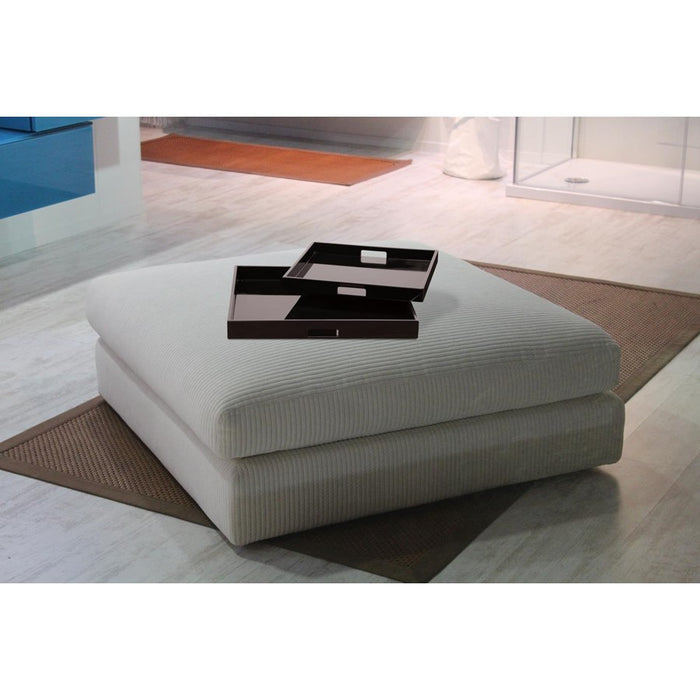 Howard Elliott Black Lacquer Square Wood Tray Set, Black