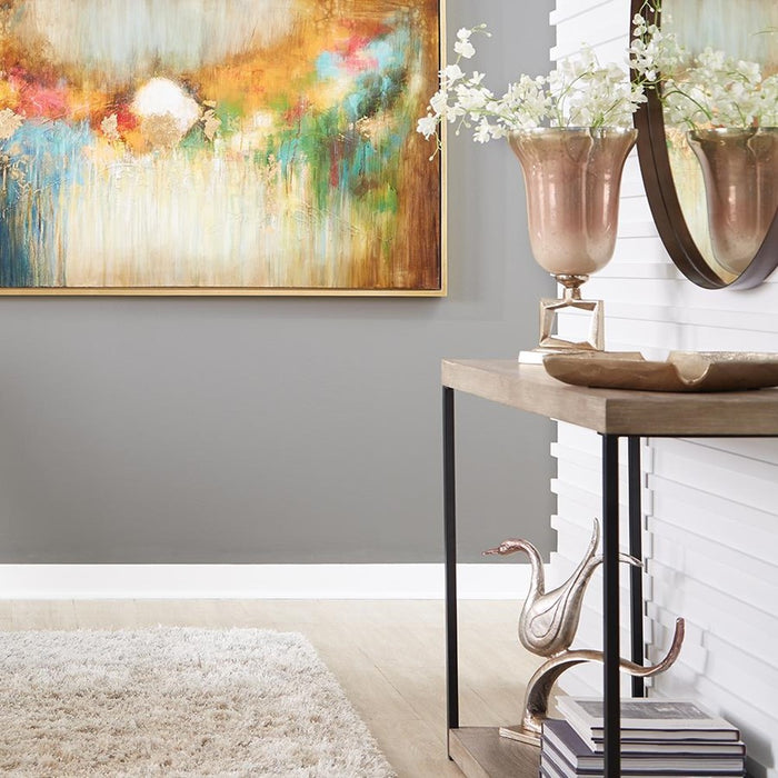 Howard Elliott Wood & Metal Console Table, Natural