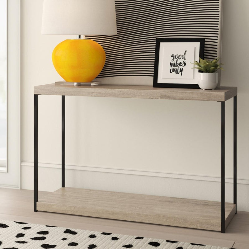 Howard Elliott Wood & Metal Console Table, Natural