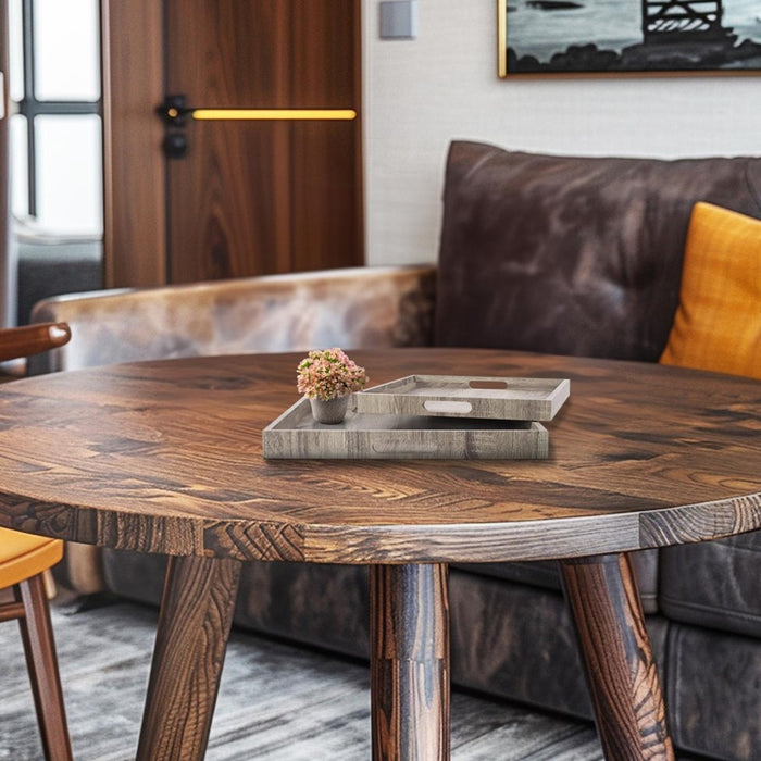 Howard Elliott Square Wooden Trays/set of 2, Natural