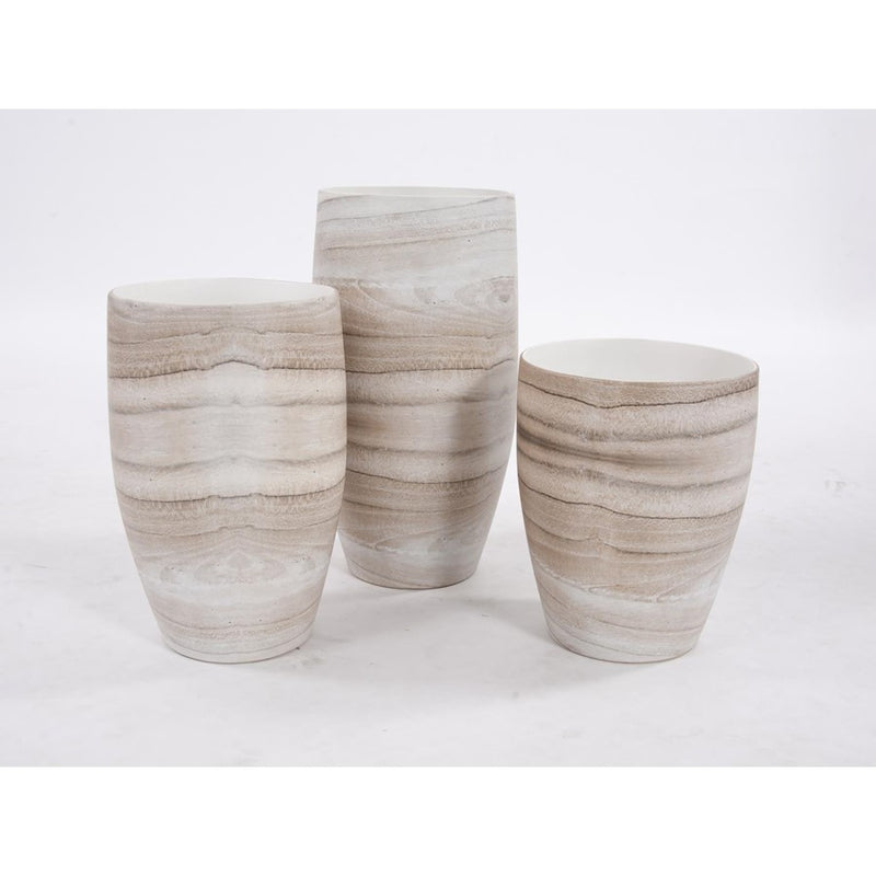 Howard Elliott Desert Sands Tapered Ceramic Vase/Small, Natural