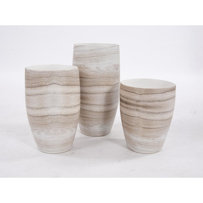 Howard Elliott Desert Sands Tapered Ceramic Vase/Small, Natural