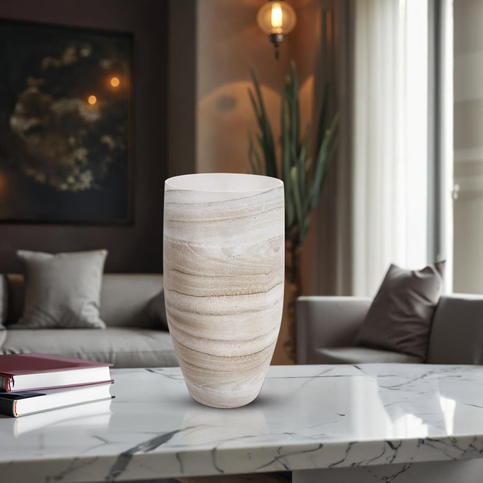 Howard Elliott Desert Sands Tapered Ceramic Vase/Large, Natural