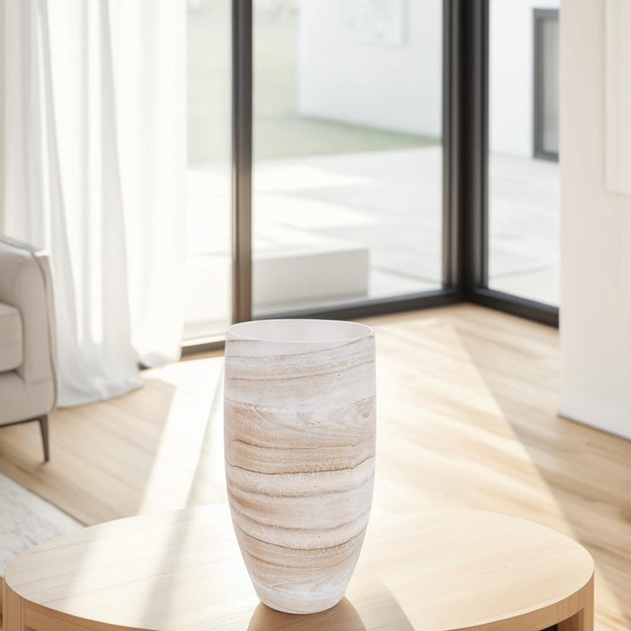 Howard Elliott Desert Sands Tapered Ceramic Vase/Large, Natural